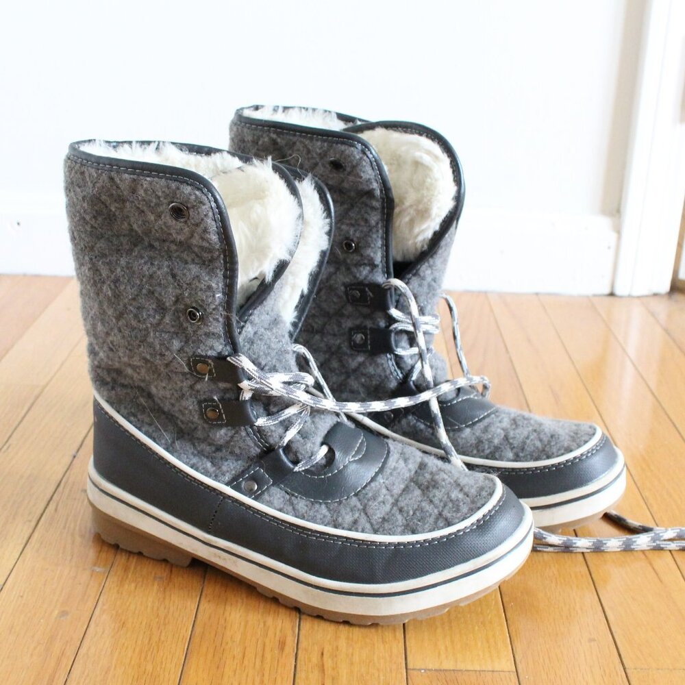 Time and Tru Faux-Sherpa Lined Winter Boots